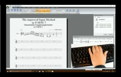 virtual piano with notes